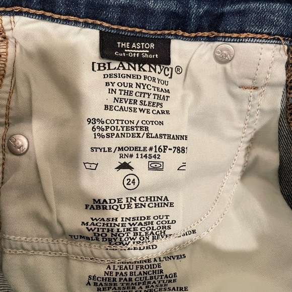 NWT womens Blank NYC Cut Off Short The Astor Size 25​​​​​​ - Picture 2 of 5